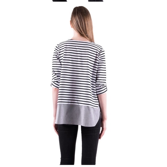 Anthropologie Lili’s closet GABBI BLACK STRIPED TOP - Picture 4 of 6